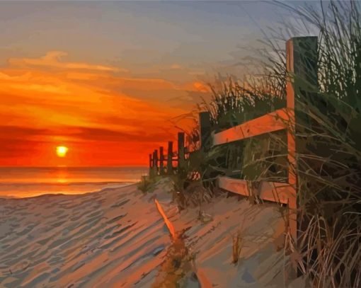 Virginia Beach Sunset Scene Diamond Painting