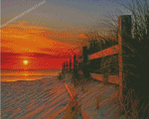 Virginia Beach Sunset Scene Diamond Painting