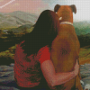 Woman Hugging Dog Diamond Paintings