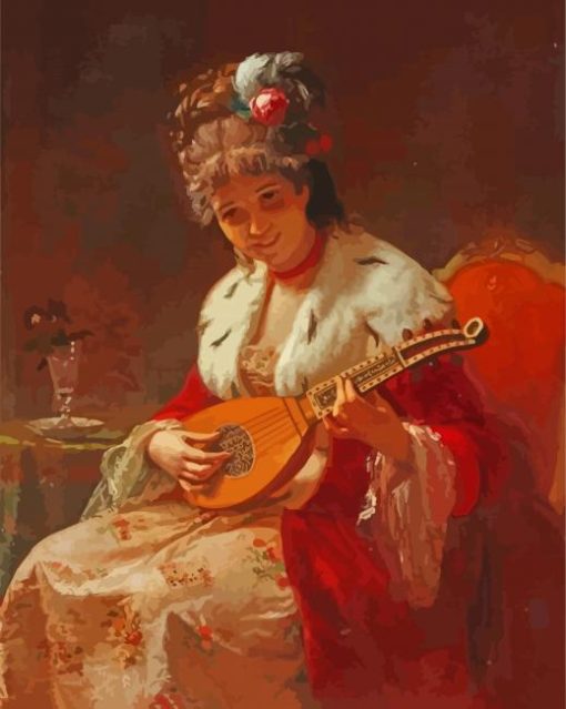 Woman Playing Bouzouki Diamond Painting