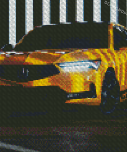 Yellow Honda Integra Diamond Paintings
