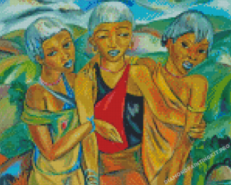 A Womens Thing Three Swazi Girls By Irma Stern Diamond Paintings