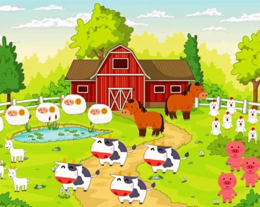 Aesthetic Farm with Animals Diamond Paintings