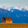 Aesthetic Montana Mountains With Barn Diamond Paintings