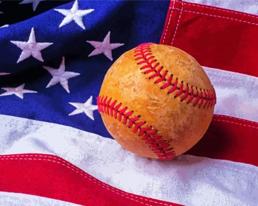 American Flag Baseball Diamond Paintings