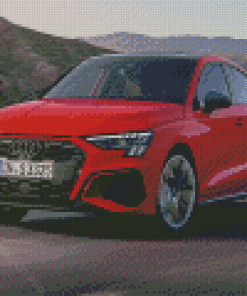 Audi S3 Red Car Diamond Paintings