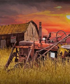 Barn Tractor Diamond Paintings