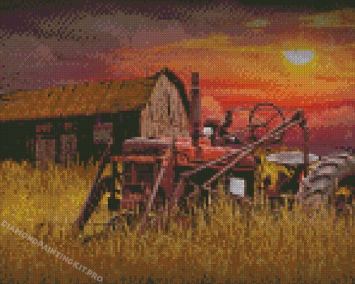 Barn Tractor Diamond Paintings