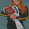 Becky lynch Holding WWE Belts Diamond Paintings