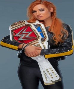 Becky lynch Holding WWE Belts Diamond Paintings