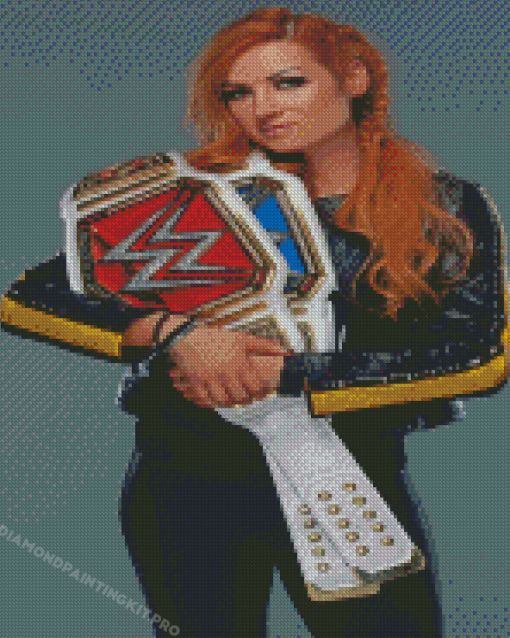 Becky lynch Holding WWE Belts Diamond Paintings