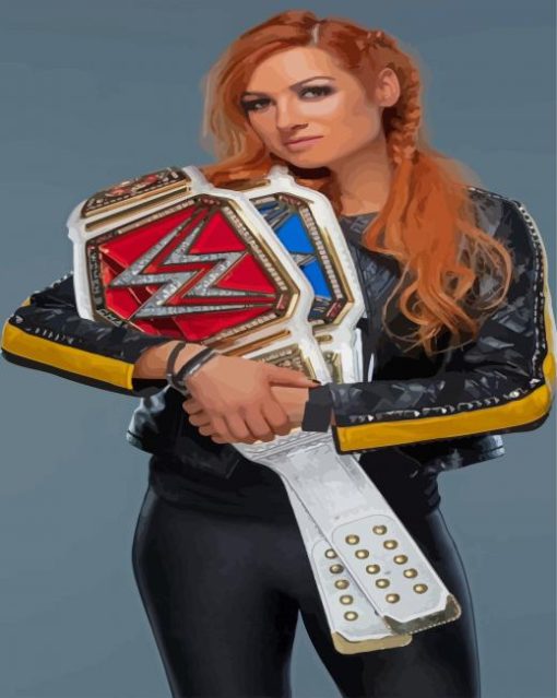 Becky lynch Holding WWE Belts Diamond Paintings