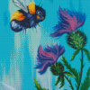 Bee Thistle Diamond Paintings