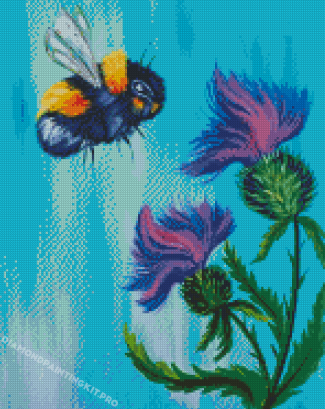 Bee Thistle Diamond Paintings