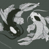 Black And white Koi Diamond Paintings