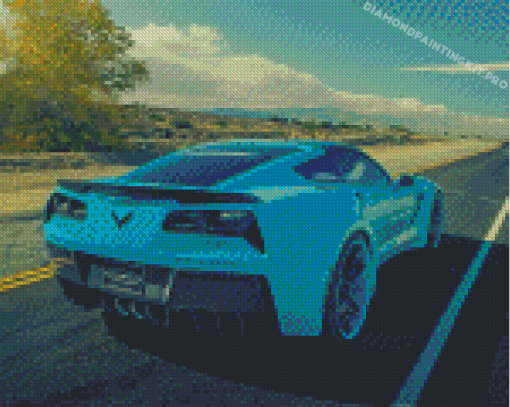 Blue C7 Corvette Diamond Paintings