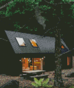 Cabin In Forest Diamond Paintings