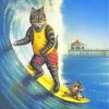 Cat And Mouse Surfing Diamond Paintings