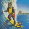 Cat And Mouse Surfing Diamond Paintings