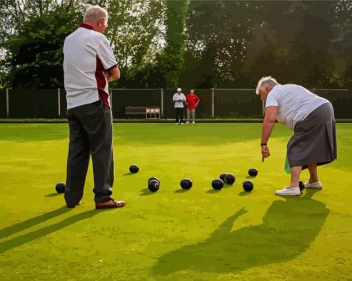 Crown Green Bowls Players Diamond Paintings