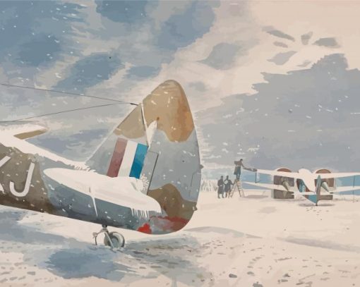 De Icing Aircraft By Eric Ravilious Diamond Paintings