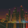 Downtown Dubai At Night Diamond Paintings