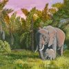 Elephants In The Jungle Walking Diamond Paintings