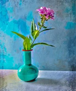 Flowers In Turquoise Vase Diamond Paintings