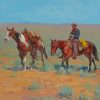 Mounted Cowboy And Pack Horse By Richard Lorenz Diamond Paintings