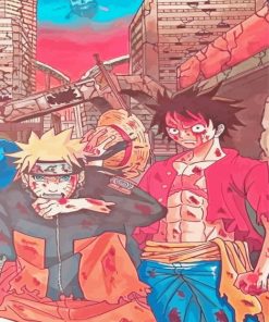 Naruto And Luffy Anime Diamond Paintings
