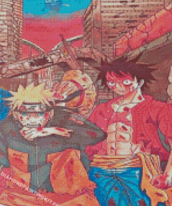 Naruto And Luffy Anime Diamond Paintings