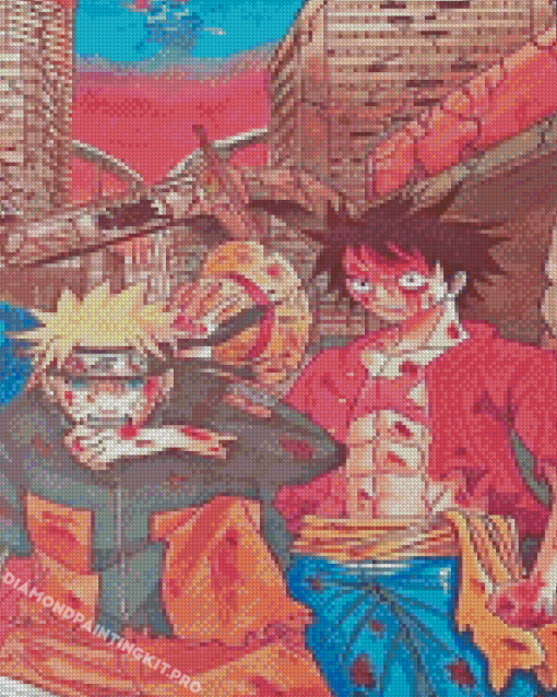 Naruto And Luffy Anime Diamond Paintings