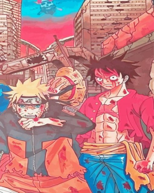 Naruto And Luffy Anime Diamond Paintings