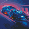 Neon Lights C7 Corvette Diamond Paintings