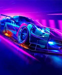 Neon Lights C7 Corvette Diamond Paintings