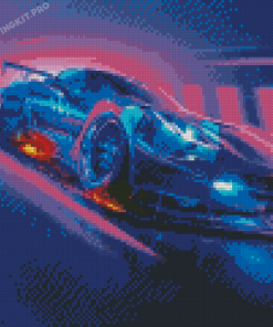 Neon Lights C7 Corvette Diamond Paintings