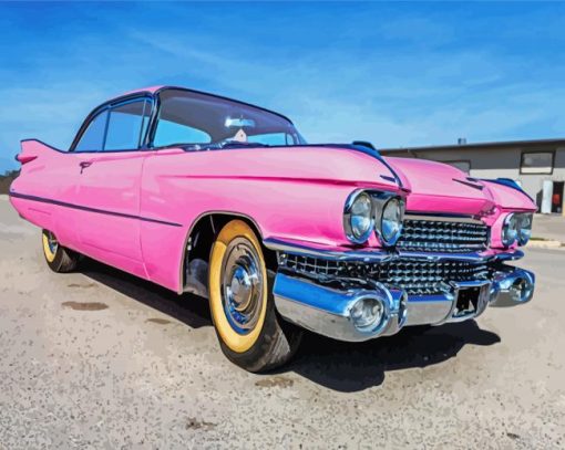 Pink Cadillac 1959 Diamond Paintings