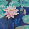 Pink Lily And Frog AJ Casson Diamond Paintings