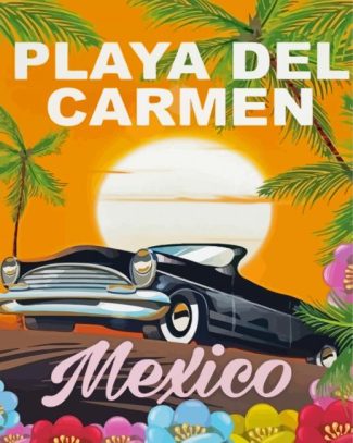 Playa Del Carmen Mexico Poster Art Diamond Paintings
