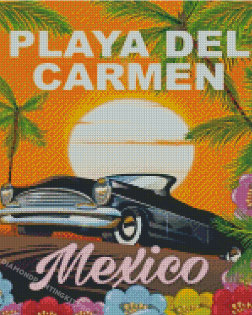 Playa Del Carmen Mexico Poster Art Diamond Paintings