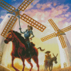 Quijote And Windmills Diamond Paintings