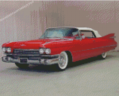 Red Cadillac 1959 Diamond Paintings