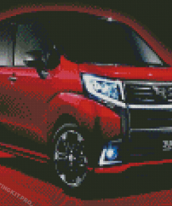 Red Daihatsu Car Diamond Paintings