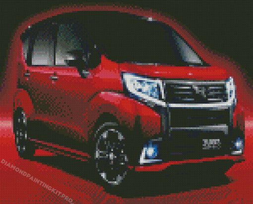 Red Daihatsu Car Diamond Paintings