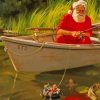 Santa Fishing Art Diamond Paintings