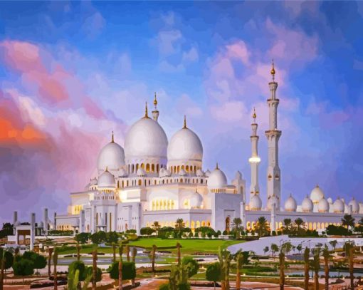 Sheikh Zayed Grand Mosque Abu Dhabi UAE Diamond Paintings