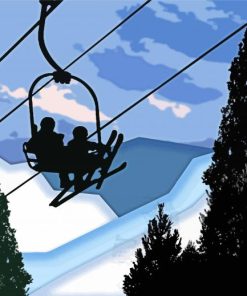 Ski Lift Silhouette Diamond Paintings