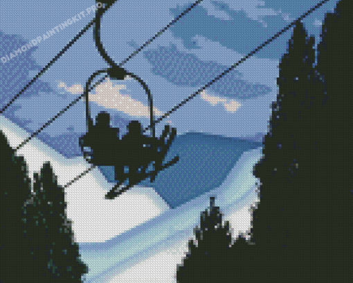Ski Lift Silhouette Diamond Paintings