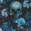 The Blue Skull And Roses Diamond Paintings