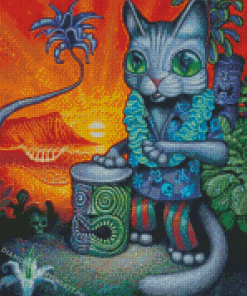 Tiki Cat Pet Diamond Paintings